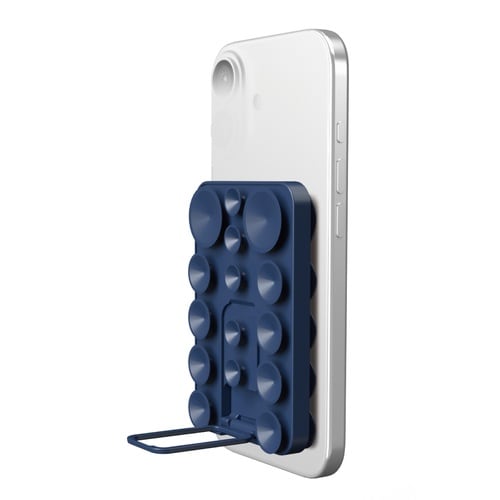 両面吸盤スマホホルダー スタンド縦横 ネイビー