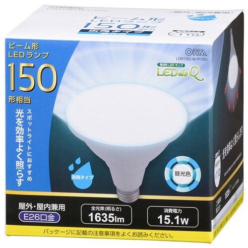 LED電球 ビーム形 E26 15W D