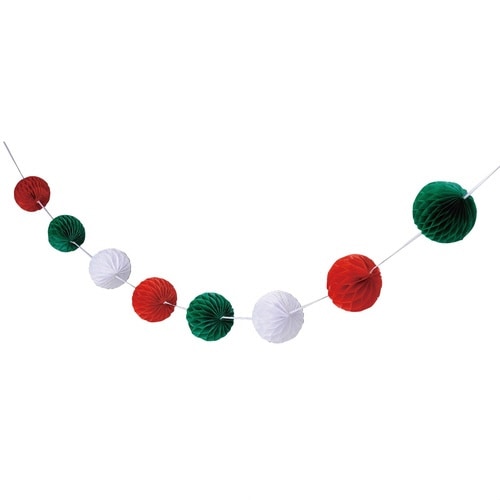 クリスマスハニカムボール ガーランド 2本入