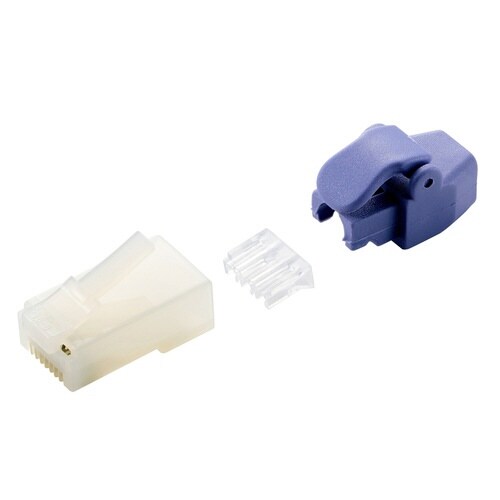 RJ45コネクタ Cat6 10個 保護付 半透明