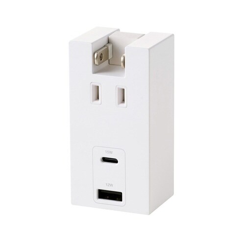 直挿し電源タップ 1口 C×1 A×1 白