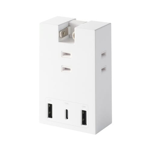 直挿し電源タップ 3口 C×1 A×2 白