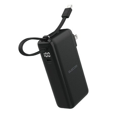 モバイルバッテリー10000mAh AC一体 黒