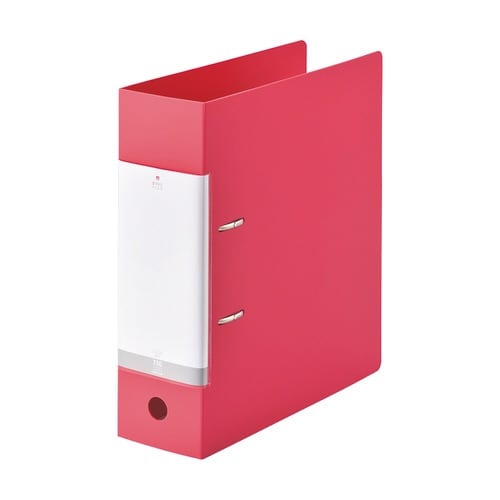 Dリング2穴ファイル 赤A4縦背幅88mm