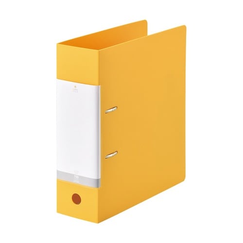 Dリング2穴ファイル 黄A4縦背幅88mm