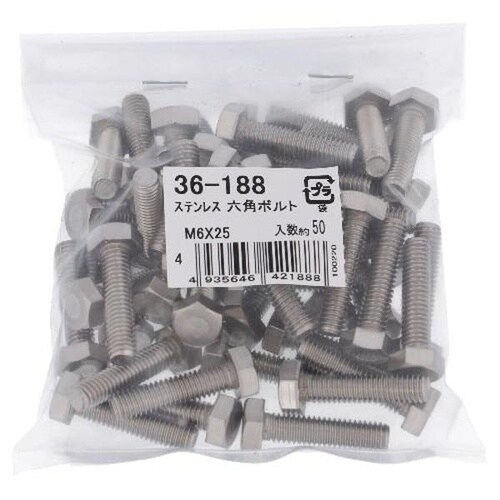 ステン 六角ボルト M6X25 50P
