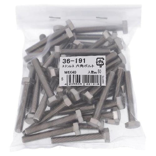 ステン 六角ボルト M6X40 50P