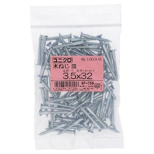 ユニクロ木ねじ サラ3.5X32 100P