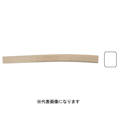 白樫仮枠ハンマー柄 角曲 ニス無P付 450