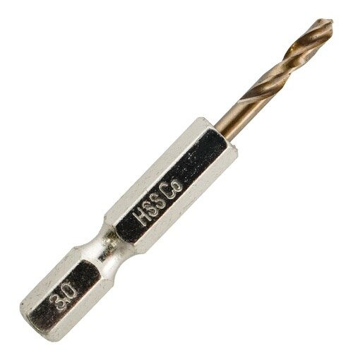 六角軸ステン鉄ショートドリル3.0mm
