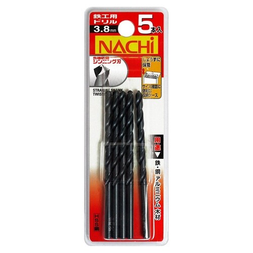 ナチ 鉄工用ドリル 5本 3.8mm