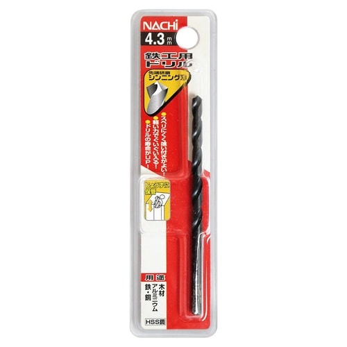 ナチ 鉄工用ドリル 1本 4.3mm