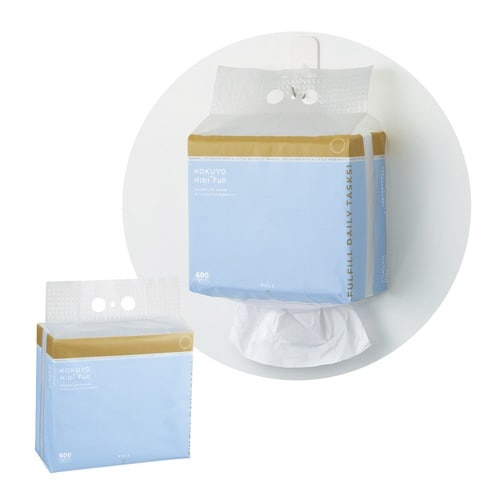 吊り下げされる大容量ペーパータオル中判600枚