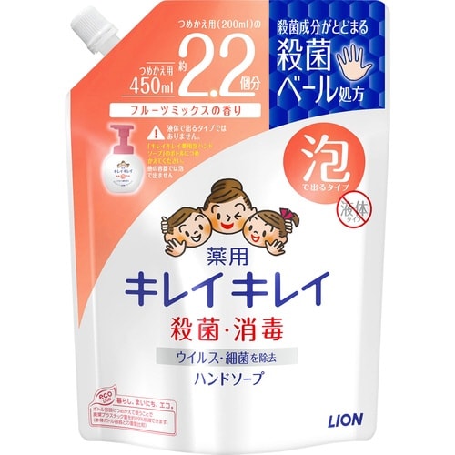 キレイキレイ薬用泡HSフルーツミ替450ml×4