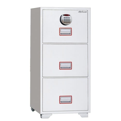 1時間耐火キャビネット3段テンキー式(段差4段まで