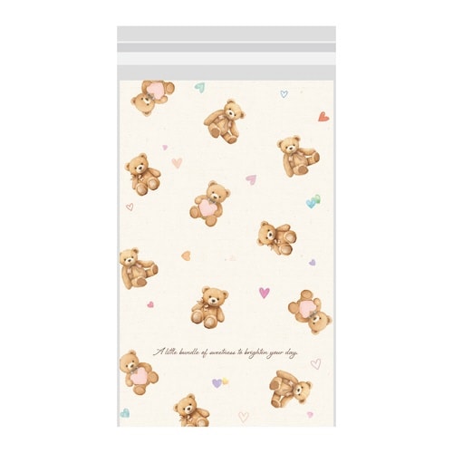 ノリ付クリアBAG テディベア 120 ×10