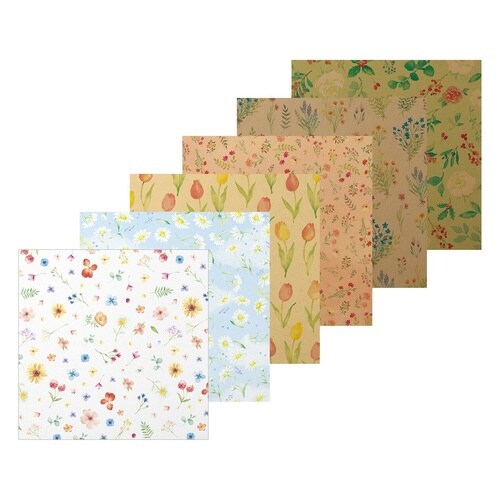 デザインペーパー フラワーペイント×10