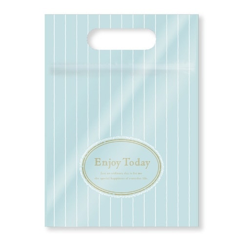 持ち手付きジッパーバッグ ストライプ×10