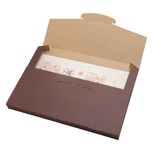 配送用ギフトボックス薄型 Lサイズ ブラウン×10