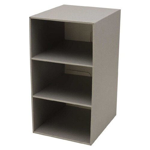 収納ミニカラーボックス卓上サイズ3段 グレー×5