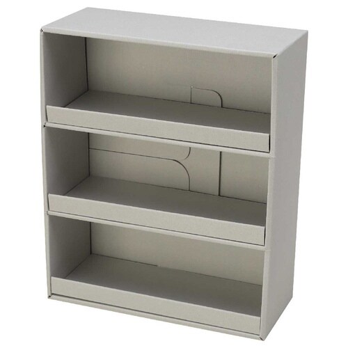 収納ミニシェルフ卓上サイズ 3段 ライトグレー×5