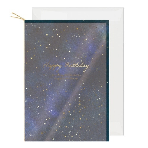 グリーティングカード バースデー 夜空と星×12