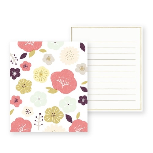 ミニレター 花模様×10