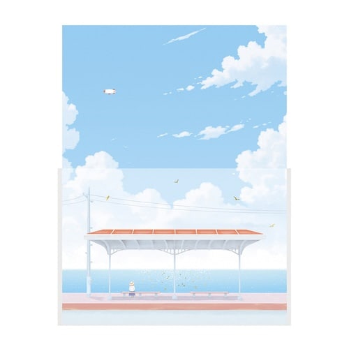 レターセット 海辺の駅×10