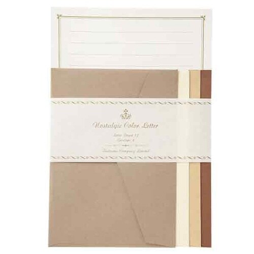 レターセット ノスタルジックカラー ブラウン×10