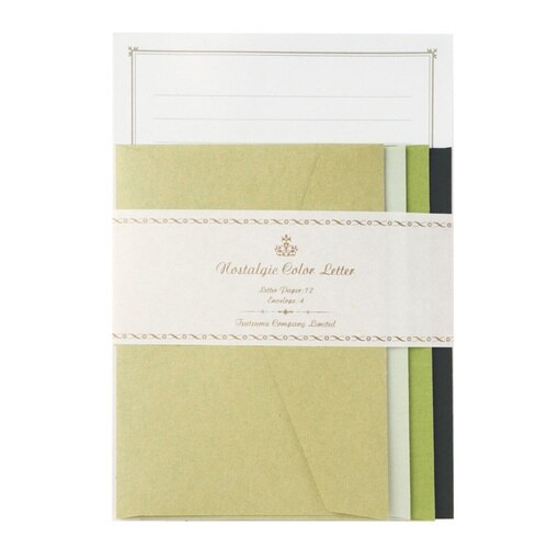 レターセット ノスタルジックカラー グリーン×10