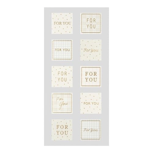 ラッピングシールFORYOUチェック&ドット×15