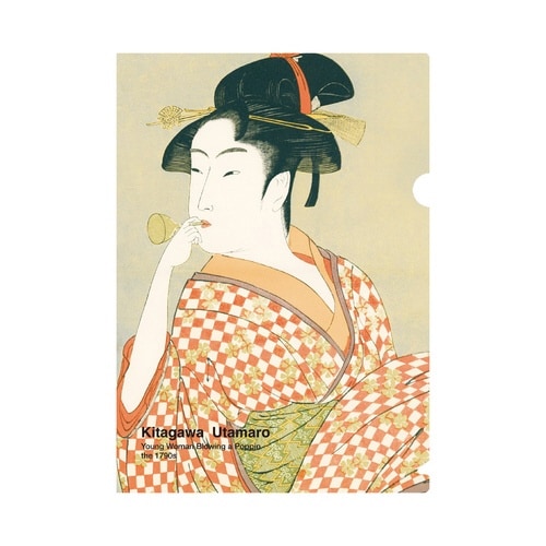 クリアホルダー A4 ビードロを吹く娘×15