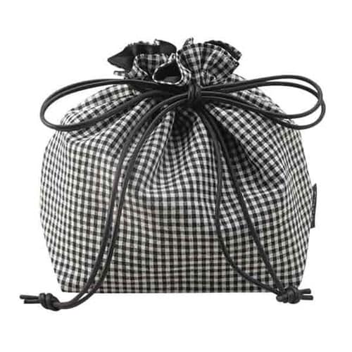 ギンガムチェック 巾着 Lサイズ