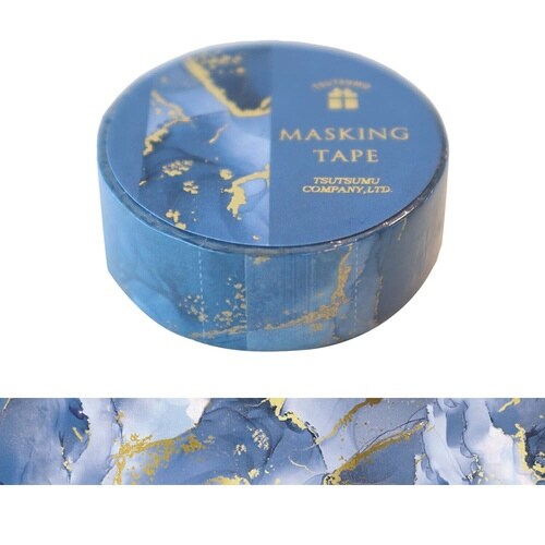 マスキングテープ マーブル ネイビー×10