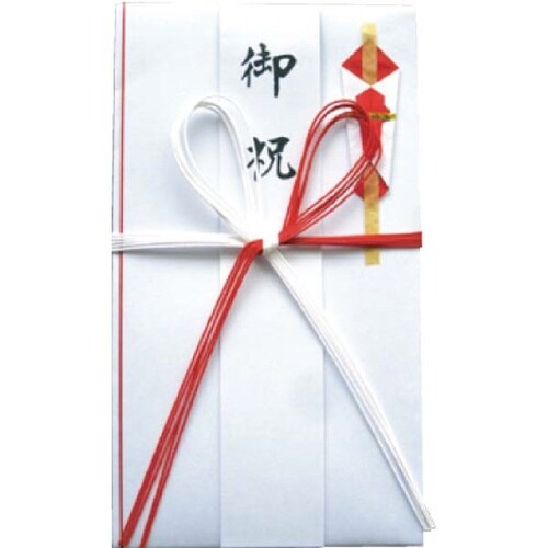 祝儀袋 赤白花結び 1P 短冊入×10