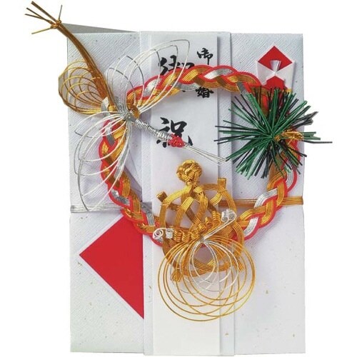 祝儀袋 金振 丸輪 鶴亀 赤×10