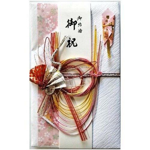 祝儀袋 夢友禅 鶴 ピンク×10