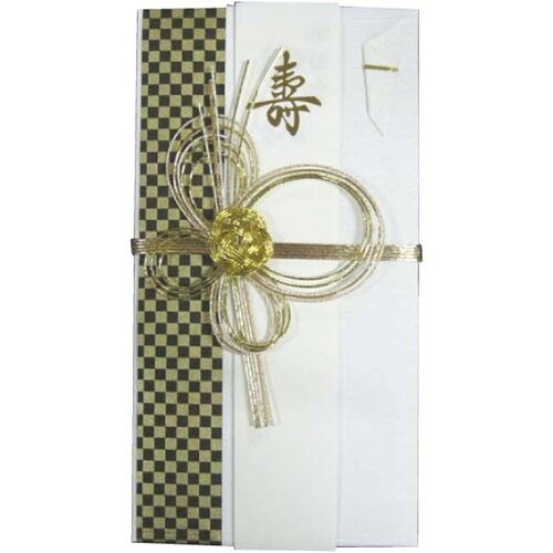 祝儀袋 デザイン金封 市松柄 金×5