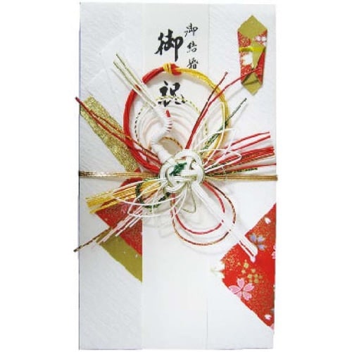 祝儀袋 デザイン金封 鶴 紅×6