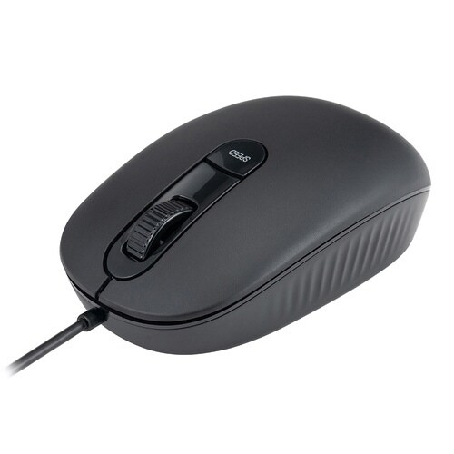 有線静音3ボタンBlueLEDマウス/ブラック