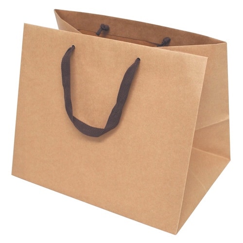 手提紙袋YOH−204クラフト平紐マチ広L