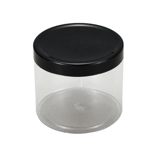 PVCBOX64099 黒フタ丸80φ×70