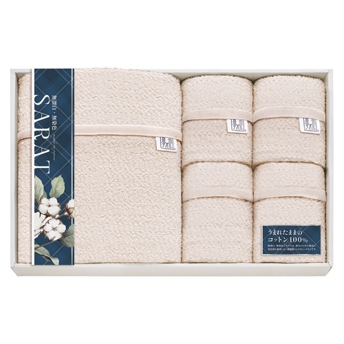 SARAT バスタオル&フェイスタオル4P