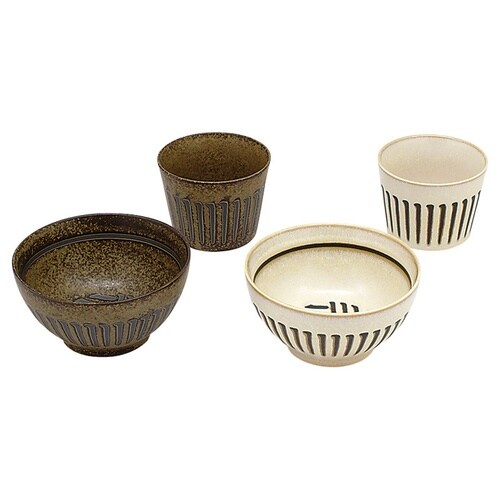 縞臼文 ペアごはんセット