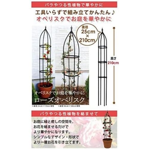 組立かんたんローズオベリスク W・D25cmxH2