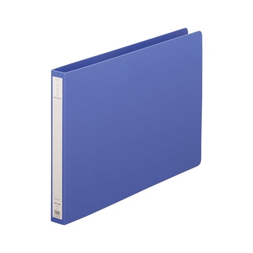 パンチレスファイル厚とじ 藍A4横 10冊