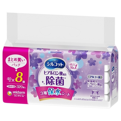 シルコット 除菌ウエットアルコール 詰替40枚×8