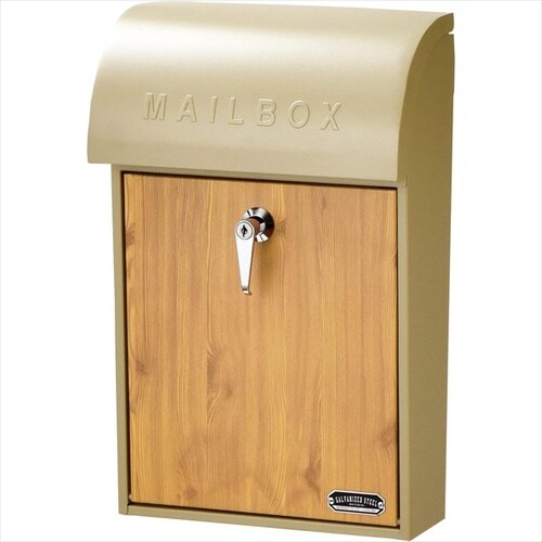 壁掛ポストGALVAグレージュ&パイン