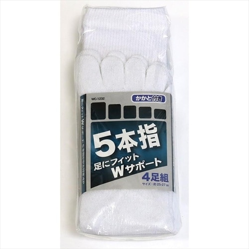 5本カカト付 4P ホワイト