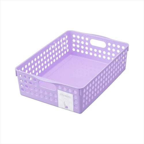 ストックバスケットB5浅型ライトパープル